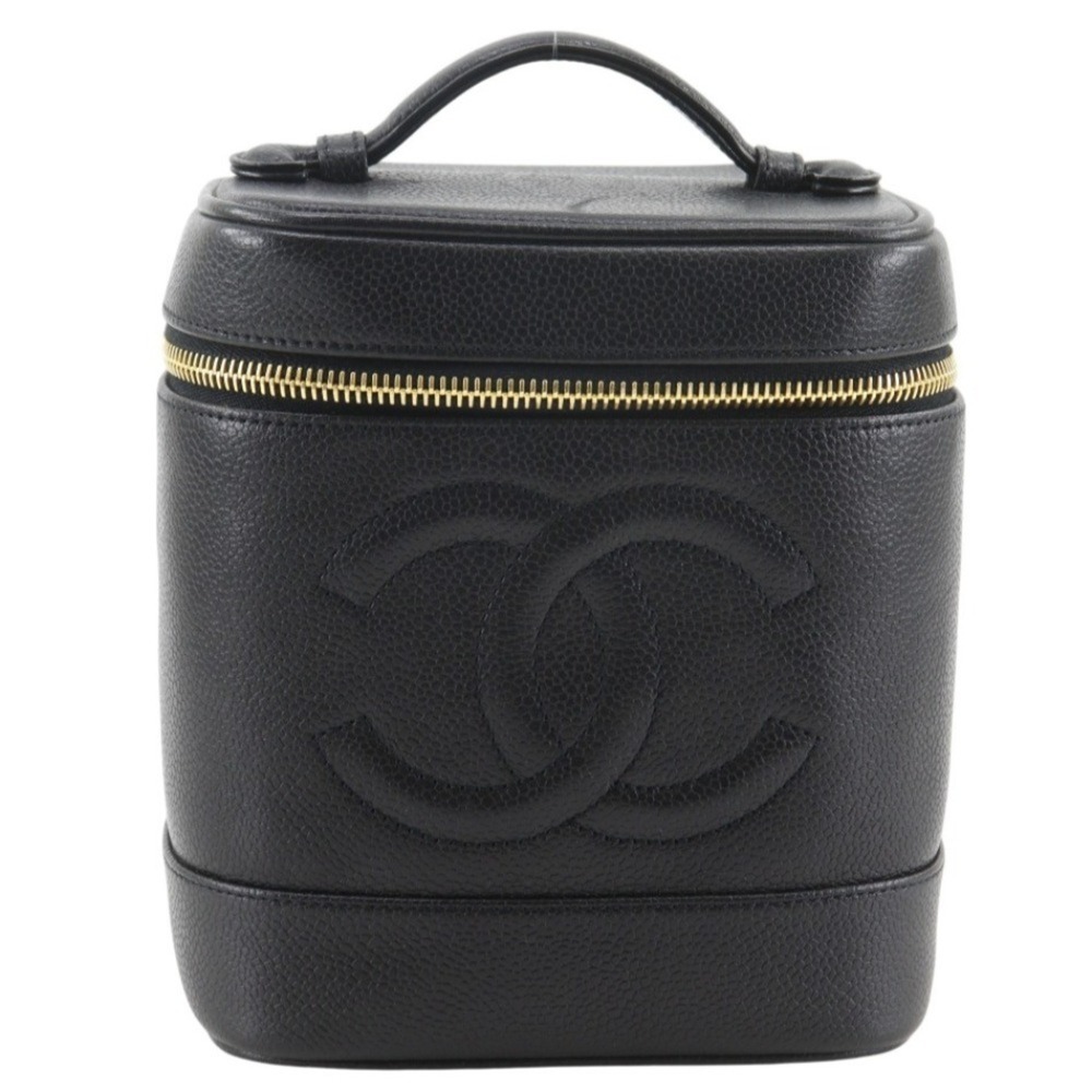 CHANEL Black Caviar Leather Logo Pouch - Picture 1 of 13
